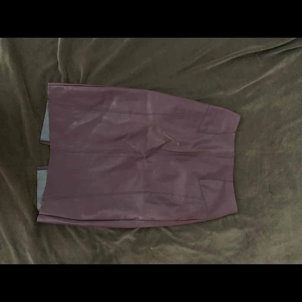 Plum Faux Leather Skirt